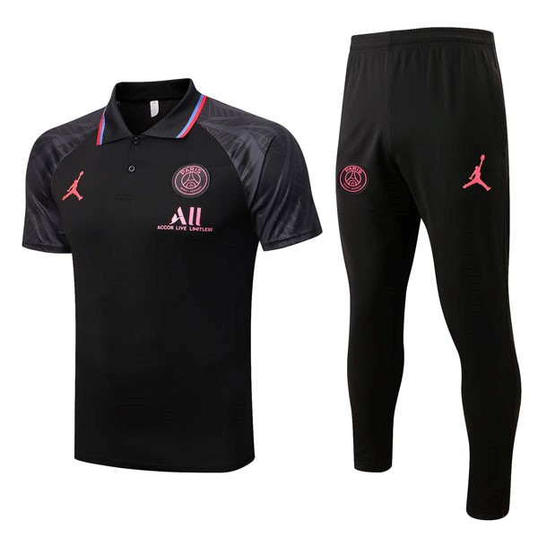 Polo PSG Komplett-Set 2022-2023 Schwarz Grau